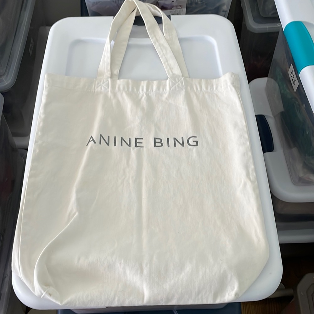 Anine Bing White Tote Bag